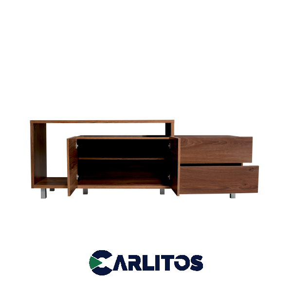 Rack Tv 2 Puertas 2 Cajones Platinum Roble Antiguo