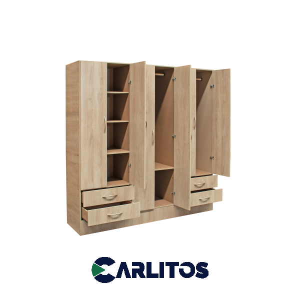 Placard 1.82 Mts 6 Puertas 4 Cajones Platinum Savanna