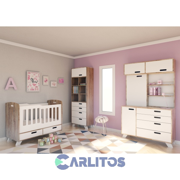 Cómoda 1.20 Mts Línea Nordic La Esperanza Atakama y Laqueado Blanco