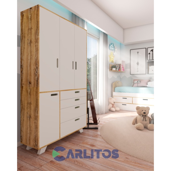 Placard 1.20 Mts Línea Nordic La Esperanza Atakama y Laqueado Blanco