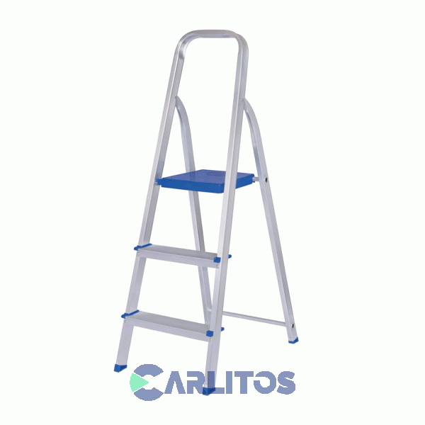 Escalera 3 Escalones Aluminio 1.12 Metros Mor 5101