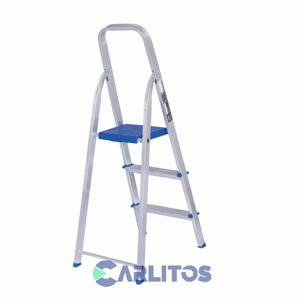 Escalera 3 Escalones Aluminio 1.12 Metros Mor 5101