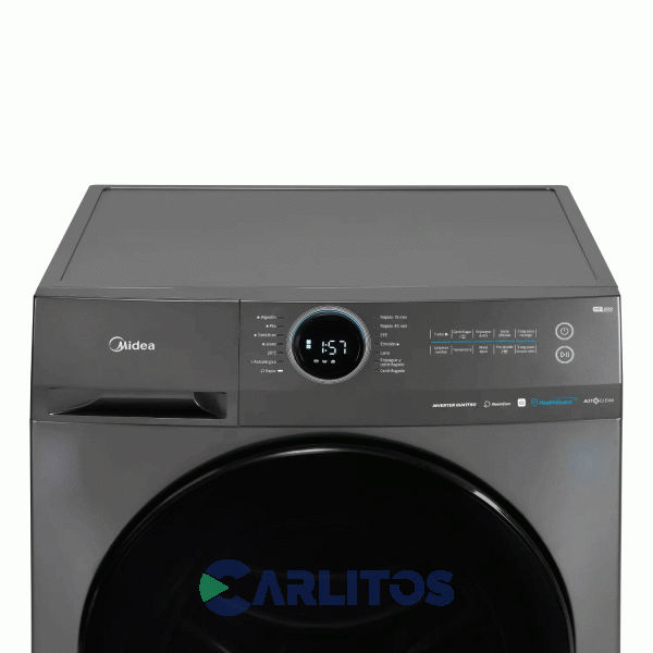 Lavarropa Carga Frontal Midea Inverter 11.5 KG - 1400 RPM Plata Wifi Mf200w115wb/t-a1
