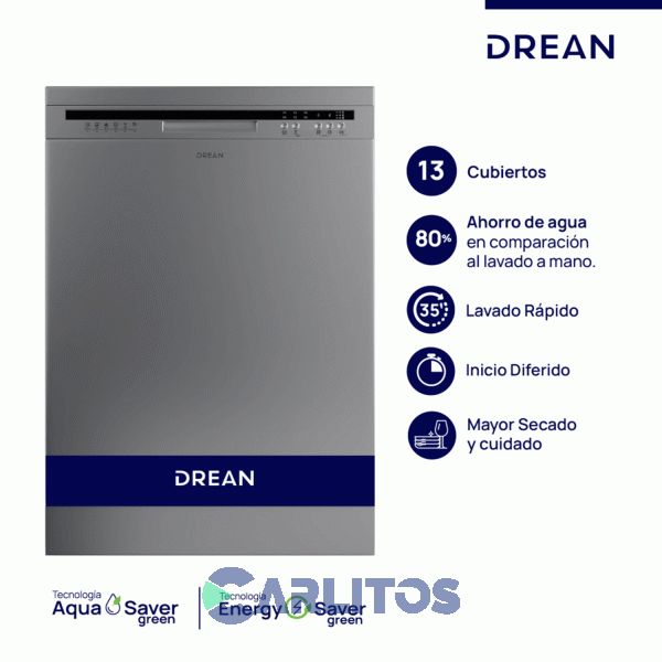 Lavavajilla Drean 13 Cubiertos Acero Inoxidable Lvdr1306ci0