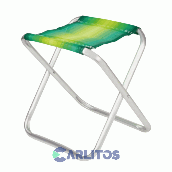 Banqueta Camping De Aluminio Tela Rafia Plegable Mor 2120