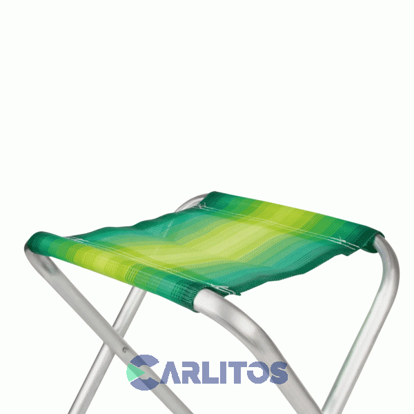 Banqueta Camping De Aluminio Tela Rafia Plegable Mor 2120