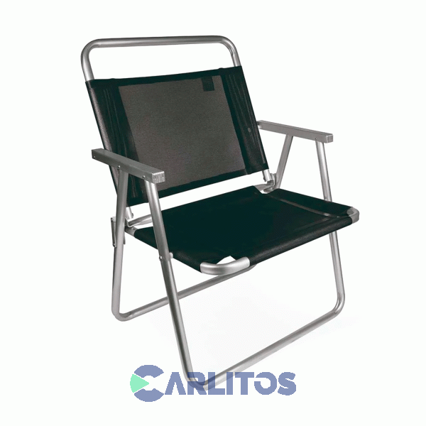 Sillón De Aluminio Oversize Tela Sannet Fijo Mor 2153 Negro