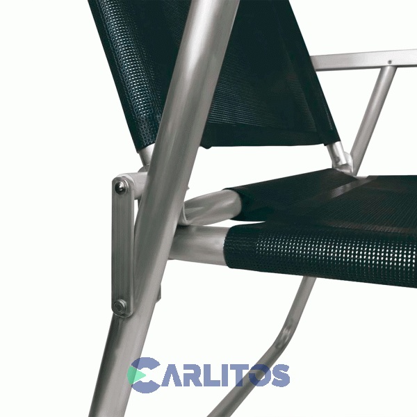 Sillón De Aluminio Oversize Tela Sannet Fijo Mor 2153 Negro