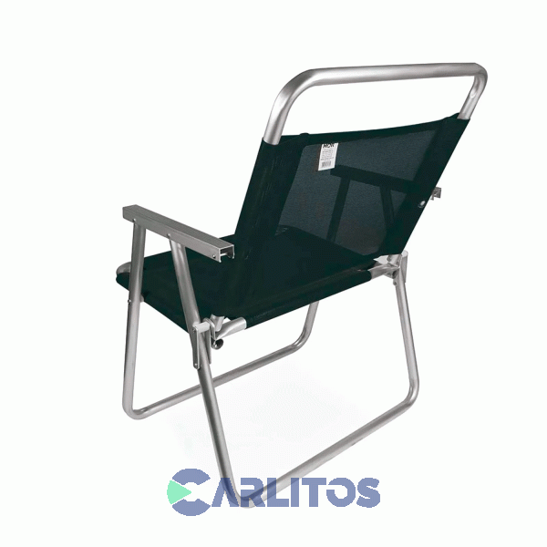 Sillón De Aluminio Oversize Tela Sannet Fijo Mor 2153 Negro