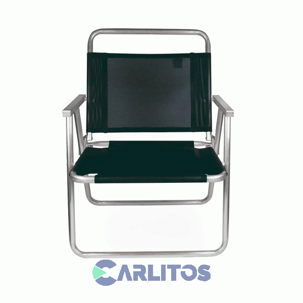 Sillón De Aluminio Oversize Tela Sannet Fijo Mor 2153 Negro