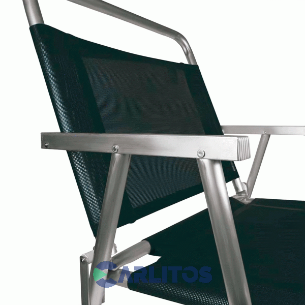Sillón De Aluminio Oversize Tela Sannet Fijo Mor 2153 Negro