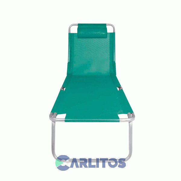 Reposera De Aluminio Plegable Tela Sannet 4 Posiciones Mor 2702 Turquesa