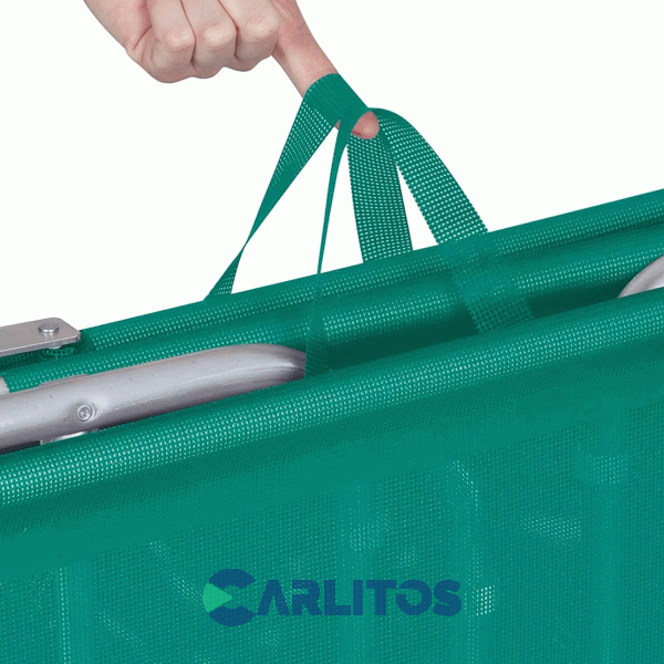 Reposera De Aluminio Plegable Tela Sannet 4 Posiciones Mor 2702 Turquesa