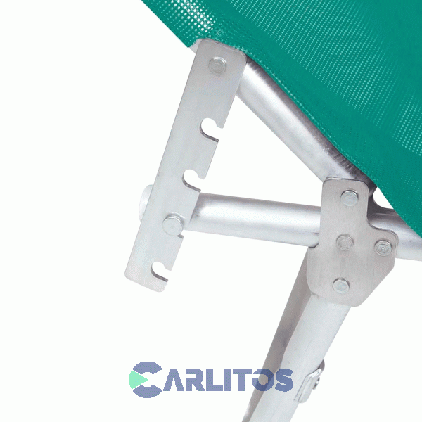 Reposera De Aluminio Plegable Tela Sannet 4 Posiciones Mor 2702 Turquesa