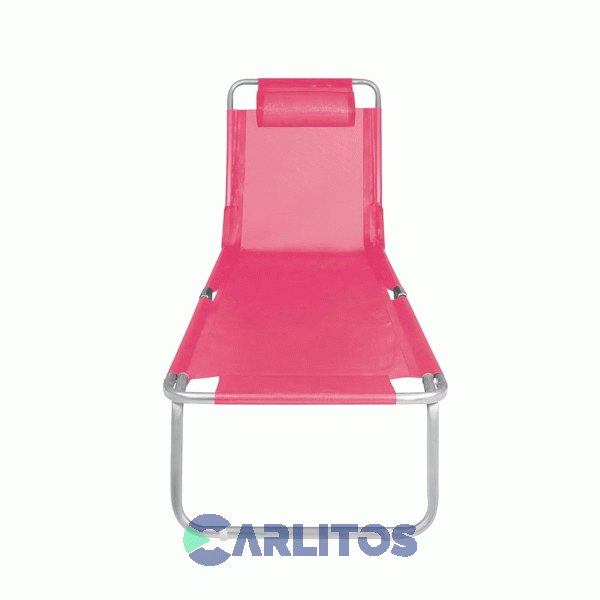 Reposera De Aluminio Plegable Tela Sannet 4 Posiciones Mor  2704 Fucsia
