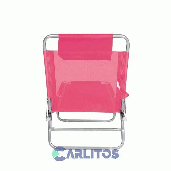 Reposera De Aluminio Plegable Tela Sannet 4 Posiciones Mor  2704 Fucsia
