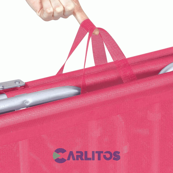 Reposera De Aluminio Plegable Tela Sannet 4 Posiciones Mor  2704 Fucsia