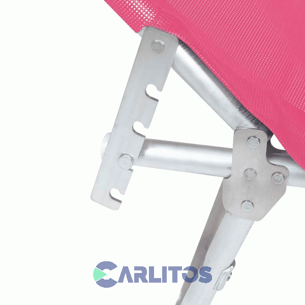 Reposera De Aluminio Plegable Tela Sannet 4 Posiciones Mor  2704 Fucsia