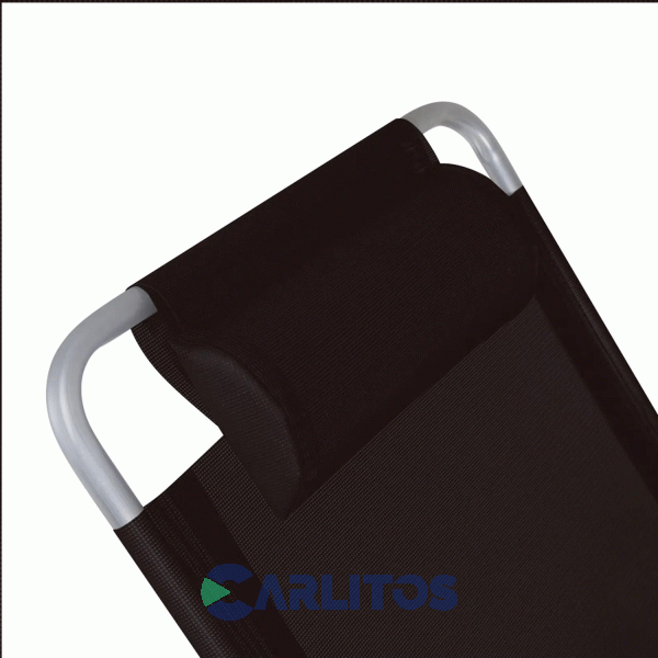 Reposera De Aluminio Plegable Tela Sannet 4 Posiciones Mor 2705 Negra