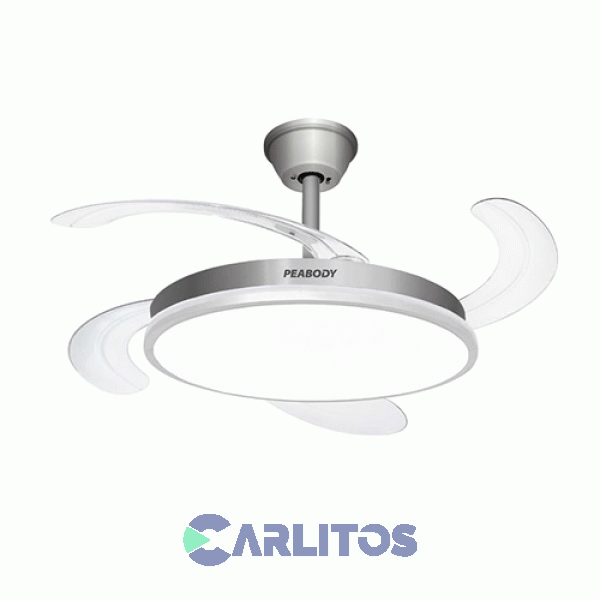 Ventilador De Techo Retráctil Peabody Acero Palas Acrílico Con Led Pe-vtrdc410s