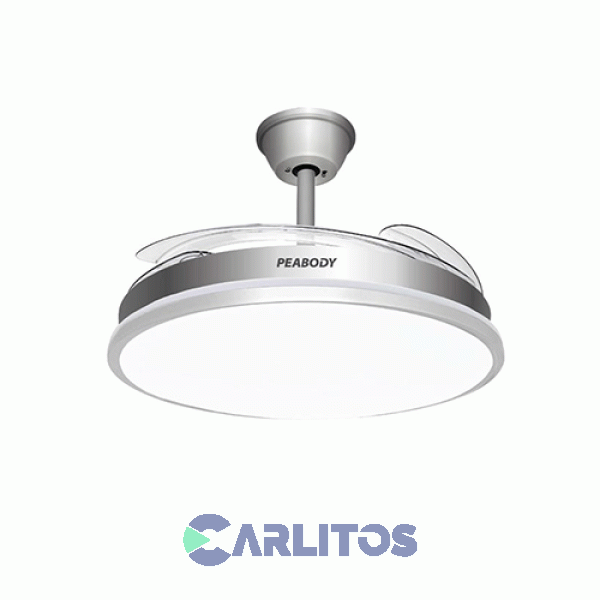 Ventilador De Techo Retráctil Peabody Acero Palas Acrílico Con Led Pe-vtrdc410s
