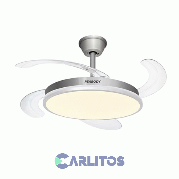 Ventilador De Techo Retráctil Peabody Acero Palas Acrílico Con Led Pe-vtrdc410s