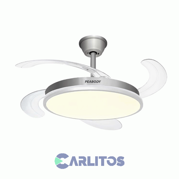 Ventilador De Techo Retráctil Peabody Acero Palas Acrílico Con Led Pe-vtrdc410s