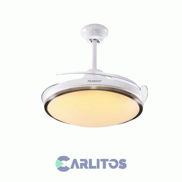 Ventilador De Techo Retráctil Peabody Blanco Palas Acrílico Con Led Pe-vtrdc425b