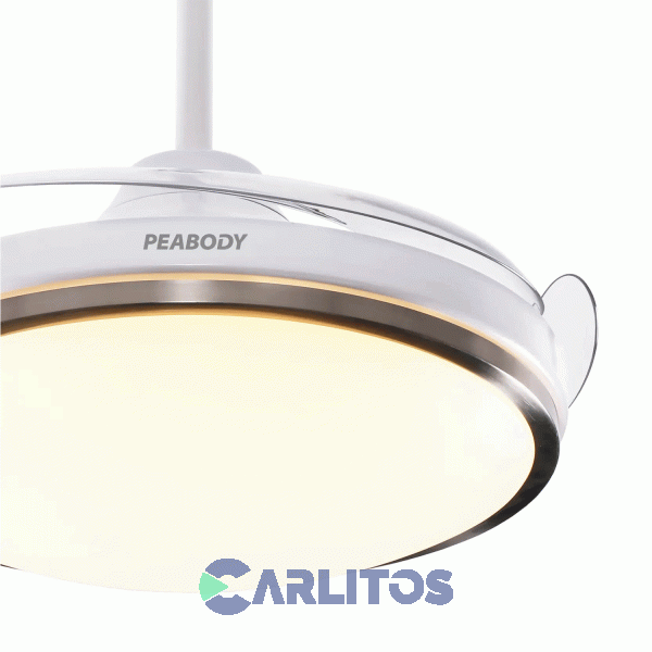 Ventilador De Techo Retráctil Peabody Blanco Palas Acrílico Con Led Pe-vtrdc425b
