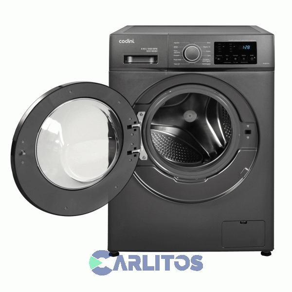 Lavarropa Carga Frontal Codini Inverter 6 Kg 1000 Rpm Aiafa6010g Gris