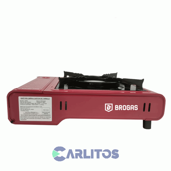 Anafe Portátil A Gas Butano Brogas Con Valija Plástica Rojo