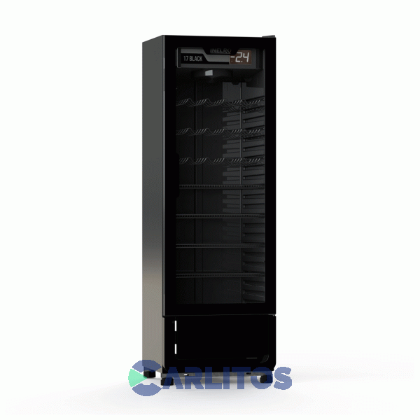 Exhibidora Vertical Negra Sin Cenefa - 470 Litros Inelro Mt-17