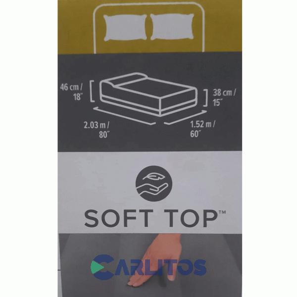 Colchon Inflable Doble Con Inflador Electrico 203 X 152 X 46 Cm Bestway 67403