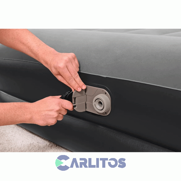 Colchon Inflable Doble Con Inflador Electrico 203 X 152 X 46 Cm Bestway 67403