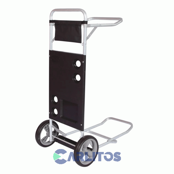Carrito Para Playa Mor Aluminio Con Extensión Para Conservadora 2596 Negro