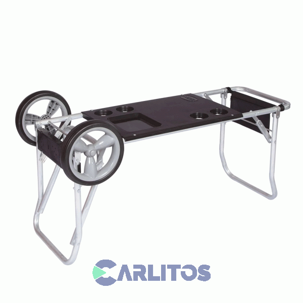 Carrito Para Playa Mor Aluminio Con Extensión Para Conservadora 2596 Negro