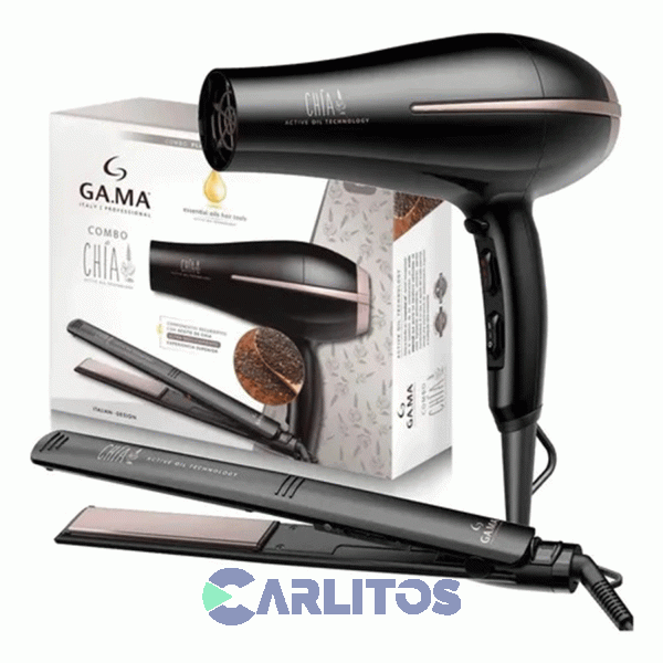 Secador De Pelo Bora + Planchita De Pelo Elegance Chia Ga.Ma Beauty Set
