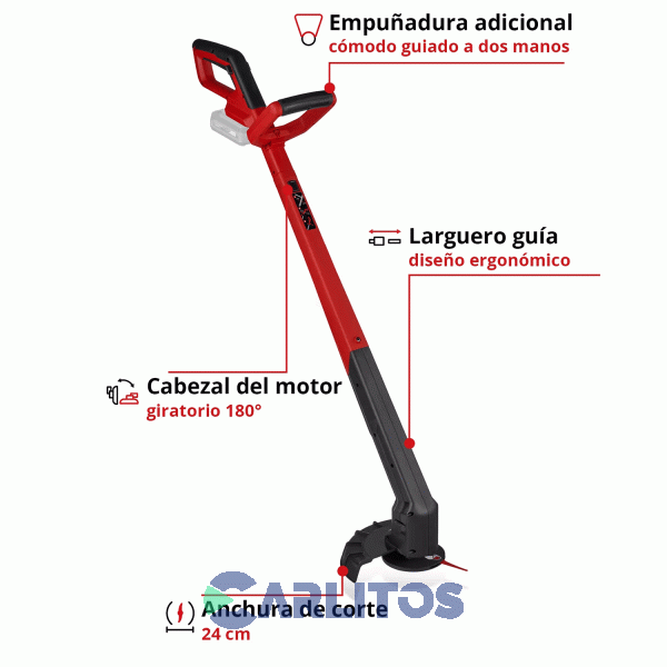 Bordeadora Inalambrica 24 Cm Corte 18 V 3411115 Einhell Gc-Ct 18/2411 Li P-Solo