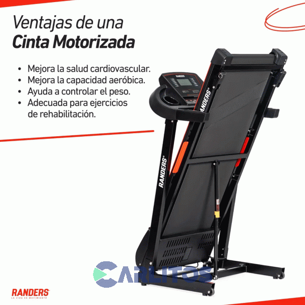 Fitness Cinta Motorizada 1.75 Hp Randers Inclinacion Manual Arg-466