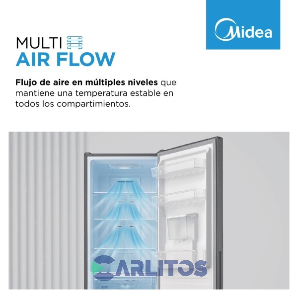 Heladera No Frost Midea Combi Inverter 300 Litros Acero Inoxidable Mdrb424fge46a-w