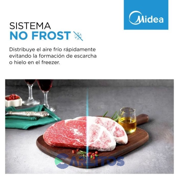 Heladera No Frost Midea Combi Inverter 300 Litros Acero Inoxidable Mdrb424fge46a-w