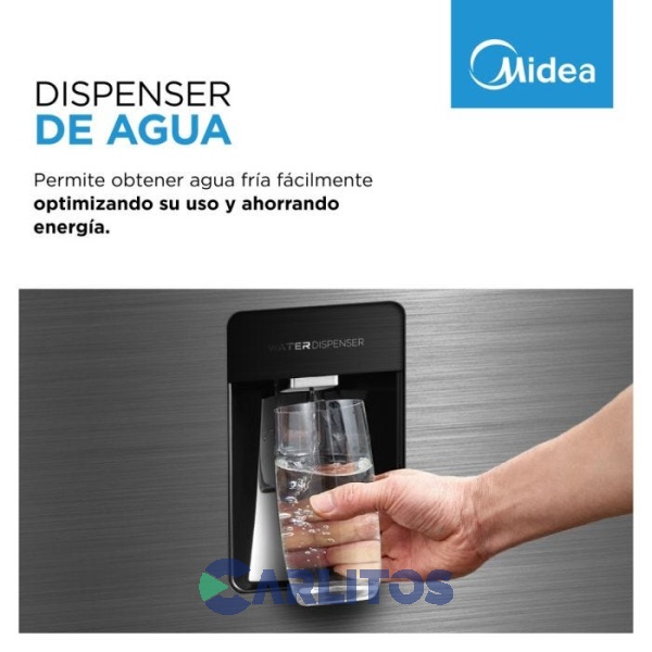 Heladera No Frost Midea Combi Inverter 300 Litros Acero Inoxidable Mdrb424fge46a-w