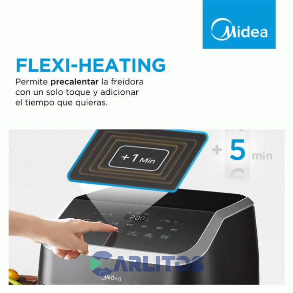 Freidora De Aire Midea Digital Negra Af-Dw85bar1