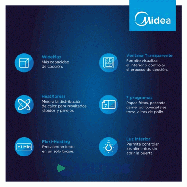 Freidora De Aire Midea Digital Negra Af-Dw85bar1