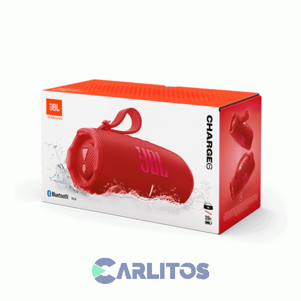 Parlante Portátil JBL Con Bluetooth Y Batería 45 Watts Rms Charge6Redam Rojo