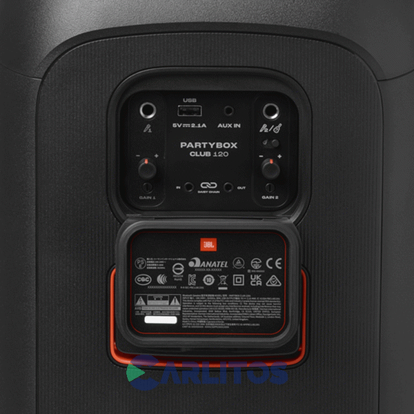 Parlante Torre Jbl Con Bluetooth Y Bateria 160 Watts Rms Partybox Club 120 Negro
