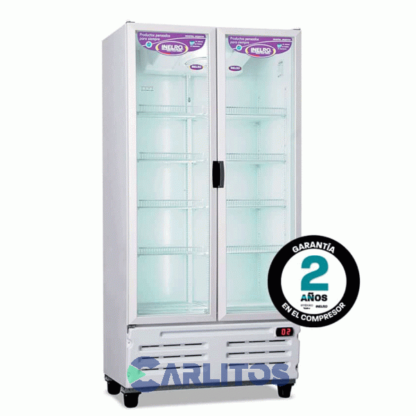 Exhibidora Vertical Banca Sin Cenefa Dos Puertas - 765 Litros Inelro MT-26