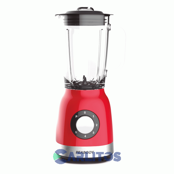 Licuadora Peabody 1200 Watts Con Jarra De Vidrio Pe-ln1210dmrm Roja Metalizada