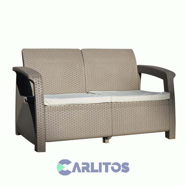 Juego De Jardín Simil Ratan 4 Cuerpos Voss Roma Set2 Capuchino