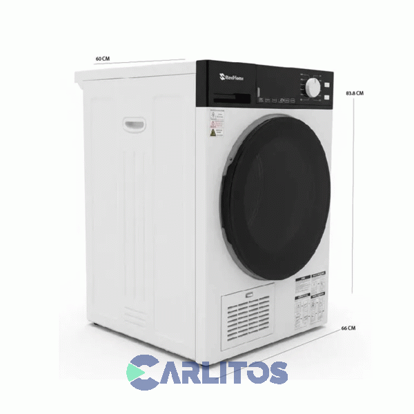 Secarropa Automático Por Calor Y Condensación Steel Home 8 KG Blanco - Sh-sc8b
